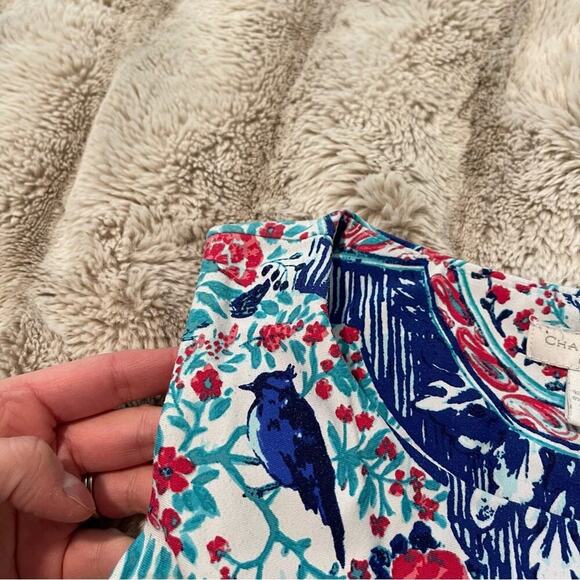 Charter‎ Club Costal Spring Blue Floral Bird Stretchy Sheath Dress - Picture 4 of 6